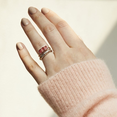 Anillos con cúpula 14k 18k Oro Chunky Star Set Anillo de banda de diamantes para trajes elegantes