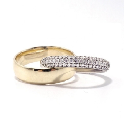 Moda Anillos de rodadura unisex con bóveda Banda de diamantes de oro de oro plateado anillos de plata esterlina