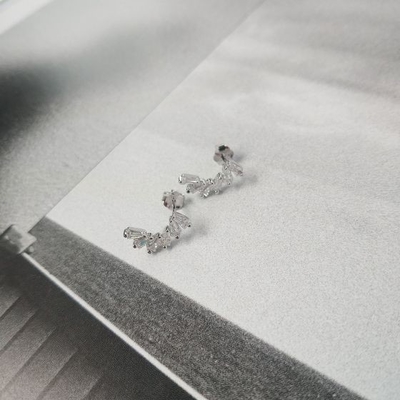 Oídos de zirconia para mujeres joyas Vermeil aretes congelados