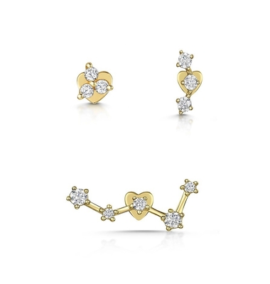 OEM Constella Stud Rincones 925 18k Oro Blanco Rincones de Stud