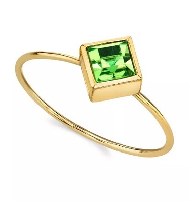 Anillo de cristal de zirconia cúbico de oro de 14K OEM Anillo de piedra de oro