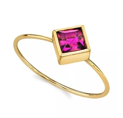 Anillo de cristal de zirconia cúbico de oro de 14K OEM Anillo de piedra de oro