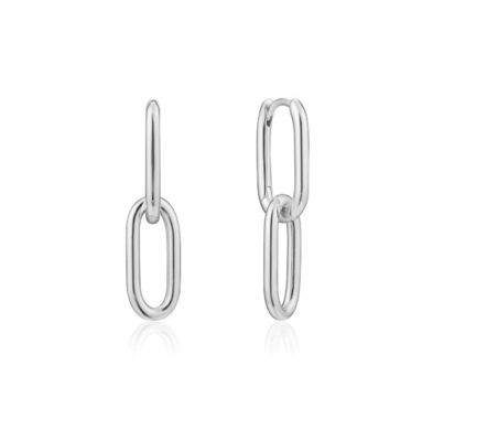 Oportunidad de boda simple de plata cable de enlace de oreja de 30 mm de altura diseño elegante