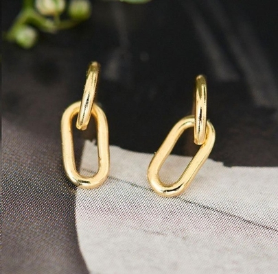 Oportunidad de boda simple de plata cable de enlace de oreja de 30 mm de altura diseño elegante