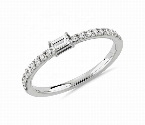 Joyería fina Anillo de plata esterlina 925 con piedras verdes o blancas y dorado de 18K