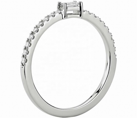 Joyería fina Anillo de plata esterlina 925 con piedras verdes o blancas y dorado de 18K