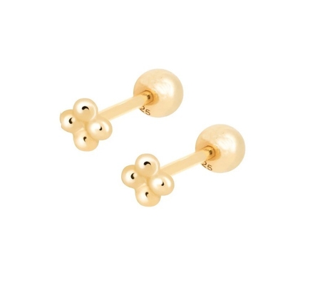 6 mm de plata con pequeñas cuentas de bolas barbell auriculares con tornillo de espalda joyería