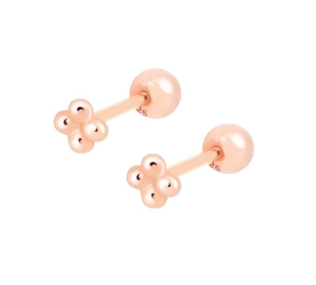 6 mm de plata con pequeñas cuentas de bolas barbell auriculares con tornillo de espalda joyería