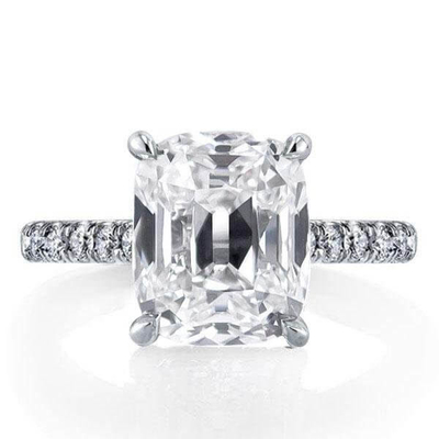 Anillo de compromiso de plata blanca CZ 925 de plata esterlina 18K de oro recubierto de baguette