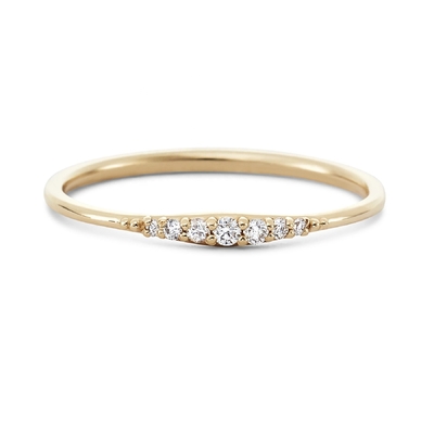 Simplemente 14K dorados hechos a mano apilados delgados 925 anillos de plata