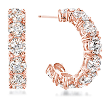Grandes aretes de diamantes blancos CZ para la ocasión del aniversario en plata esterlina 925