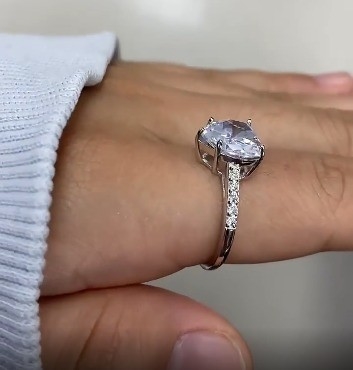Tecnología de inserción de micro inserción Corte de corazón CZ Piedra 925 Anillos de compromiso de plata esterlina