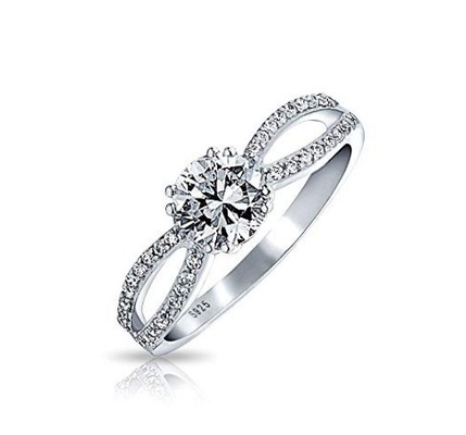 925 Anillo de plata esterlina Micron Pave Blanco Dorado Revestido para Mujeres Casamiento Pareja de compromiso