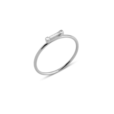 925 de plata esterlina anillos de mini baguette ecológicos para mujeres joyas de oro real