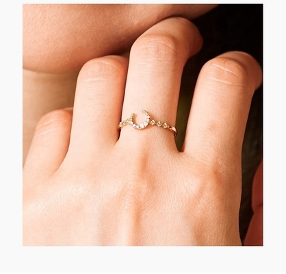 Anillo de luna de plata fina de 925 con oro de 14k 18k 24k de Brasil 2022