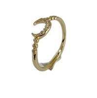 Anillo de luna de plata fina de 925 con oro de 14k 18k 24k de Brasil 2022