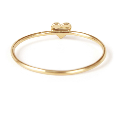 Anillo de corazón de diseño sencillo real 925 plata 18K dorada sin manchas