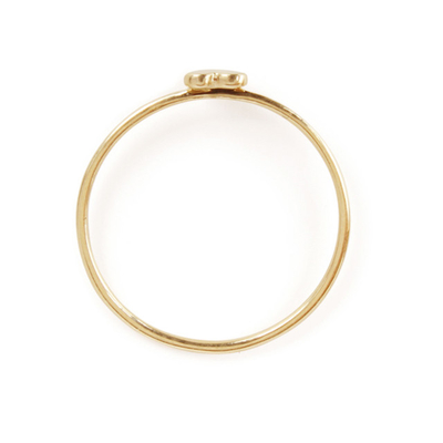 Anillo de corazón de diseño sencillo real 925 plata 18K dorada sin manchas