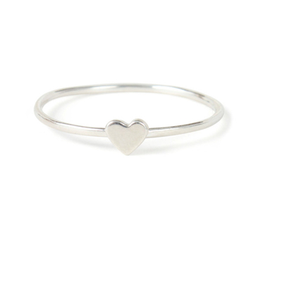 Anillo de corazón de diseño sencillo real 925 plata 18K dorada sin manchas
