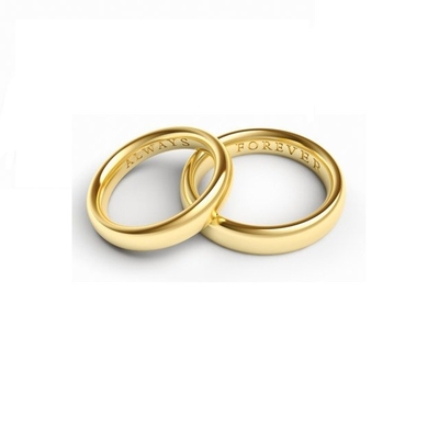 Tamaño de US 5 Diseño personalizado Confort Fit Oro Revestido Plain Silver Anillos de Boda sin Piedra