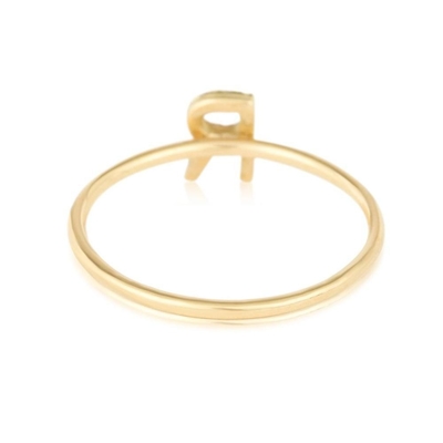 Joyería de plata personalizada 18K dorada apilada inicial CZ anillos delgados para mujeres