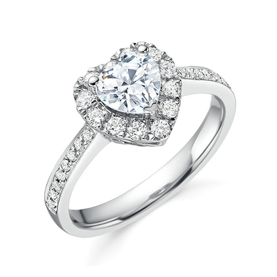 En bronce de forma de corazón creativo claro CZ 925 plata esterlina Eternidad anillos de banda para mujeres joyería