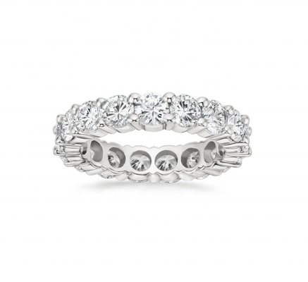 925 Plata Esterlina Anillos de Eternidad Anillos Revestidos con Rodio Anillos Hechos a Mano Joyería Técnica