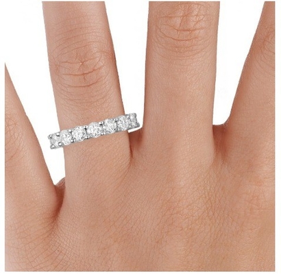 925 Plata Esterlina Anillos de Eternidad Anillos Revestidos con Rodio Anillos Hechos a Mano Joyería Técnica