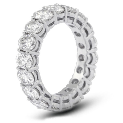 925 plata esterlina 4mm CZ Eternity Band Anillo Eco-amigable Sí Revestimiento Oro rosa