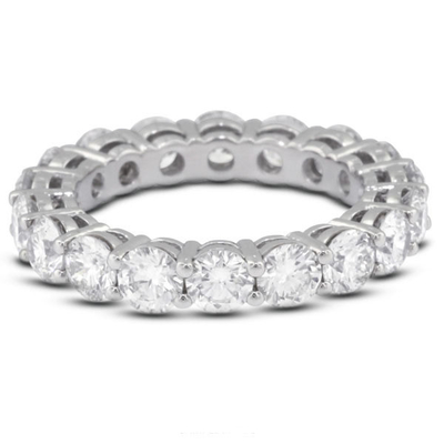 925 plata esterlina 4mm CZ Eternity Band Anillo Eco-amigable Sí Revestimiento Oro rosa