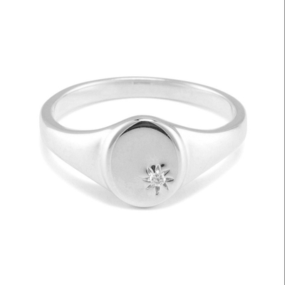 Anillo de sello de girasol de oro Vermeil 18K con diseño minoritario en plata esterlina 925