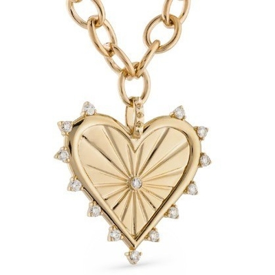 18K Oro Blanco CZ con puntas Amor Corazón Encanto Collar 925 Pendientes de Plata