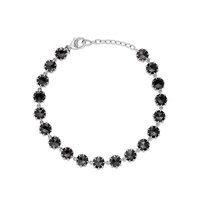 Brazalete de tenis de diamante de Thorn CZ con rodio Revestido con piedra preciosa negra