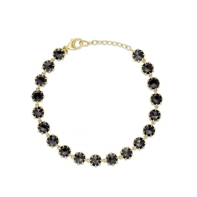 Brazalete de tenis de diamante de Thorn CZ con rodio Revestido con piedra preciosa negra