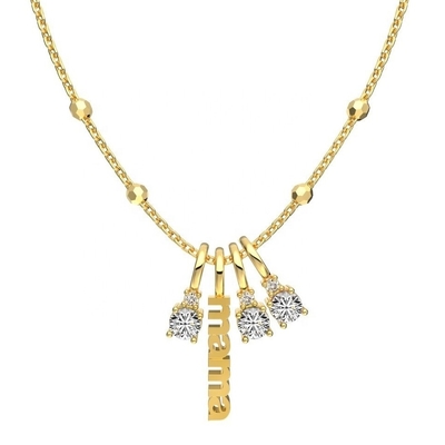Collar de plata blanco CZ 4mm 925 Collar de piedra de zircón femenino