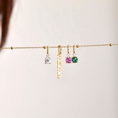 Collar de plata blanco CZ 4mm 925 Collar de piedra de zircón femenino