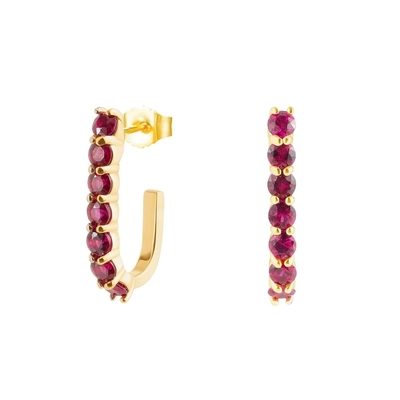 Tendencia 925 de plata 14k de oro Tendencia Bend Stud aretes para mujeres Chicas Joyería