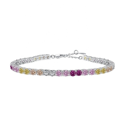 Brazalete de tenis de plata esterlina 925 para mujeres