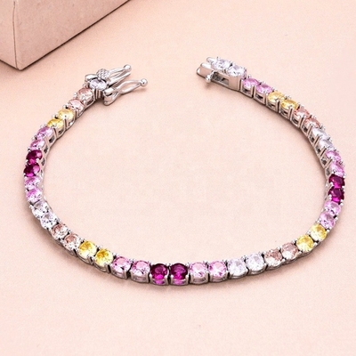 Brazalete de tenis de plata esterlina 925 para mujeres