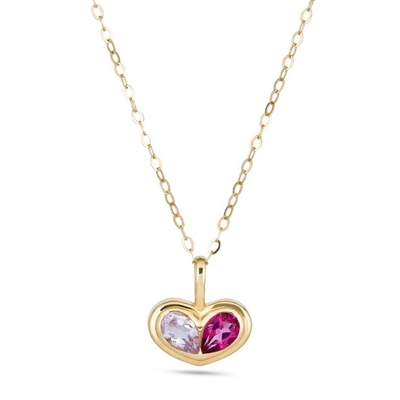 Día de San Valentín regalo colorido en forma de corazón colgante de piedras preciosas collares para el compromiso