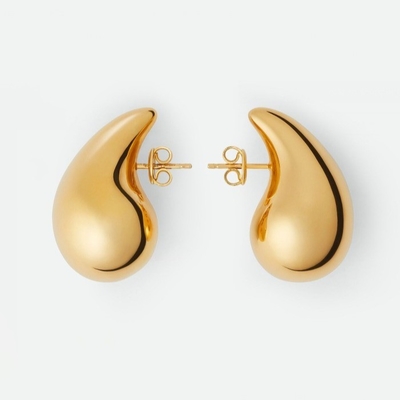 Peso ligero 18K Dorado de gran caída Los aretes de las damas Joyería en 925 plata esterlina