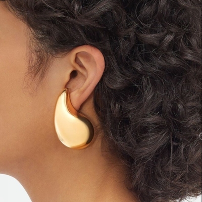 Peso ligero 18K Dorado de gran caída Los aretes de las damas Joyería en 925 plata esterlina