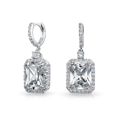 925 Materiales de plata esterlina Tipo de las mejores ventas de oro blanco Revestido Dangle Auriculares nupciales
