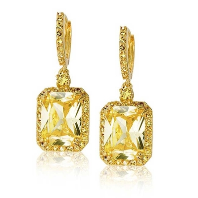 925 Materiales de plata esterlina Tipo de las mejores ventas de oro blanco Revestido Dangle Auriculares nupciales