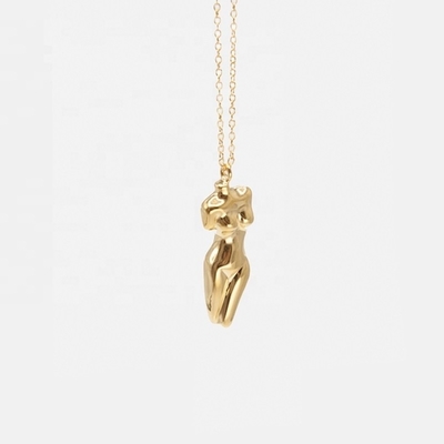 925 Venus de plata esterlina collar de colgante para cuerpo femenino personalizable para su atuendo