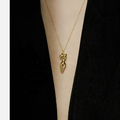 925 Venus de plata esterlina collar de colgante para cuerpo femenino personalizable para su atuendo