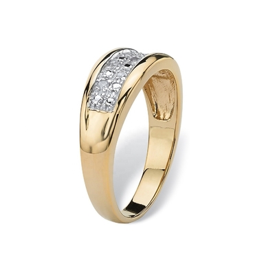 Anillo de boda de diamantes de plata / latón para hombres con diamantes pavimentados