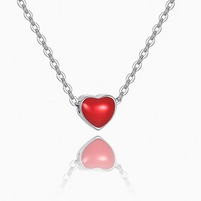 Corazón rosado pequeño recubierto de rodio colgantes de plata de 925 esterlinas de San Valentín