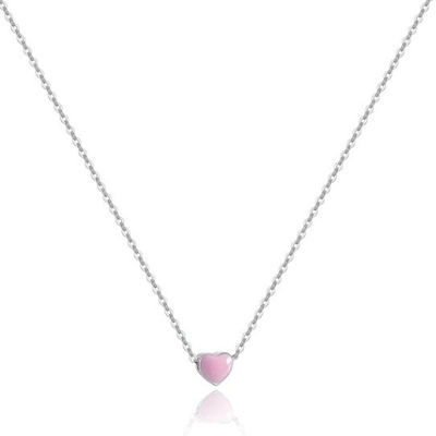Corazón rosado pequeño recubierto de rodio colgantes de plata de 925 esterlinas de San Valentín