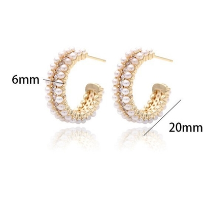 Accesorios de mujer 925 de plata esterlina aretes de aro con madre de perla claro CZ